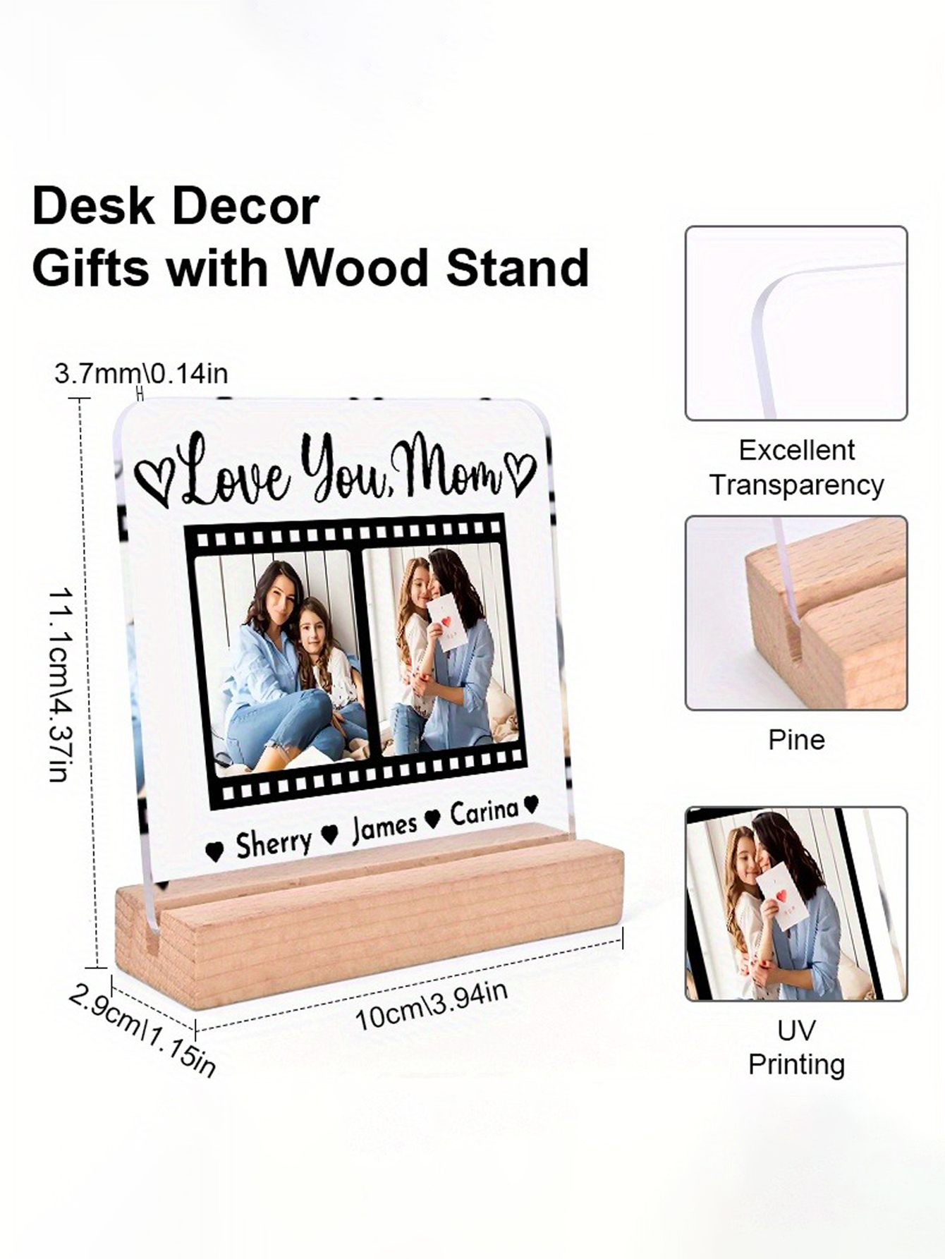 2D Flat Custom Acrylic Photo Desktop Ornament